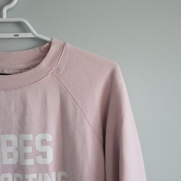 BTL Women's Pink Sz M/L 'Babes Supporting Babes' Fleece Crewneck Raglan Sweater - Picture 6 of 12